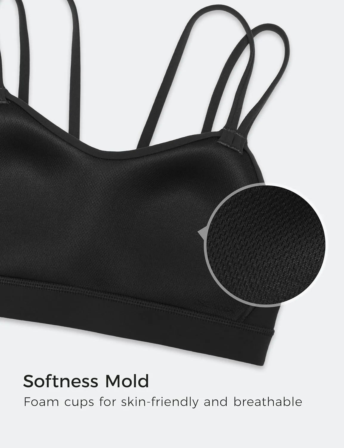 CRZ YOGA Softness Mold Butterluxe V Neck Sports Bras for Women - Workout Top Double Spaghetti Straps Wireless Yoga Clothes