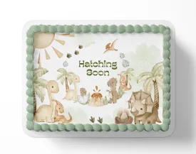Dinosaur Cake Topper Dinosaur Baby Shower Edible Image Prehistoric Jurassic Baby Shower