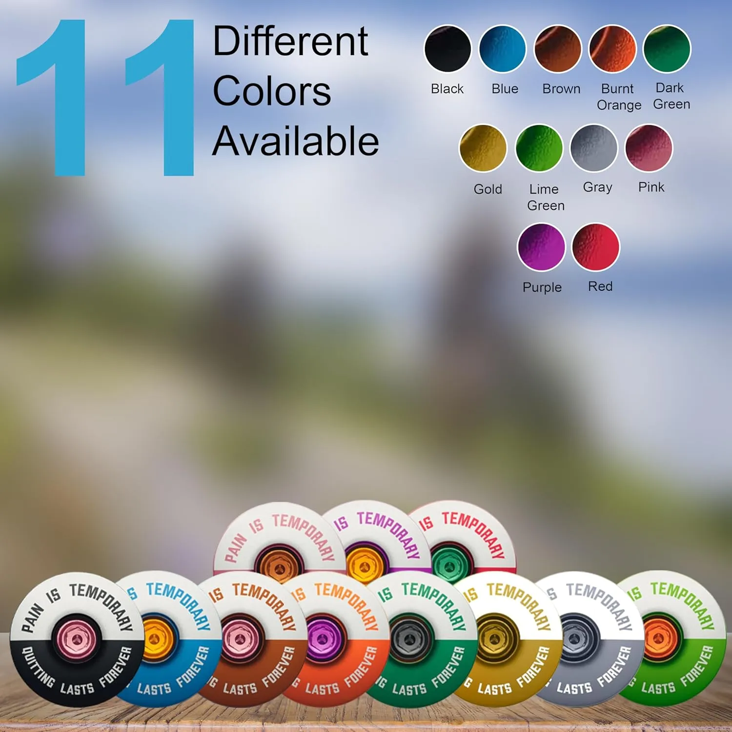 DISPATCH Pain is Temporary, Quitting Lasts Forever Bicycle Headset Cap - Customize Your Bolt - 6061 Aluminum Designed for 1 1/8" Steerer Tubes - Easy Installation & Durable Engraving or UV Printing