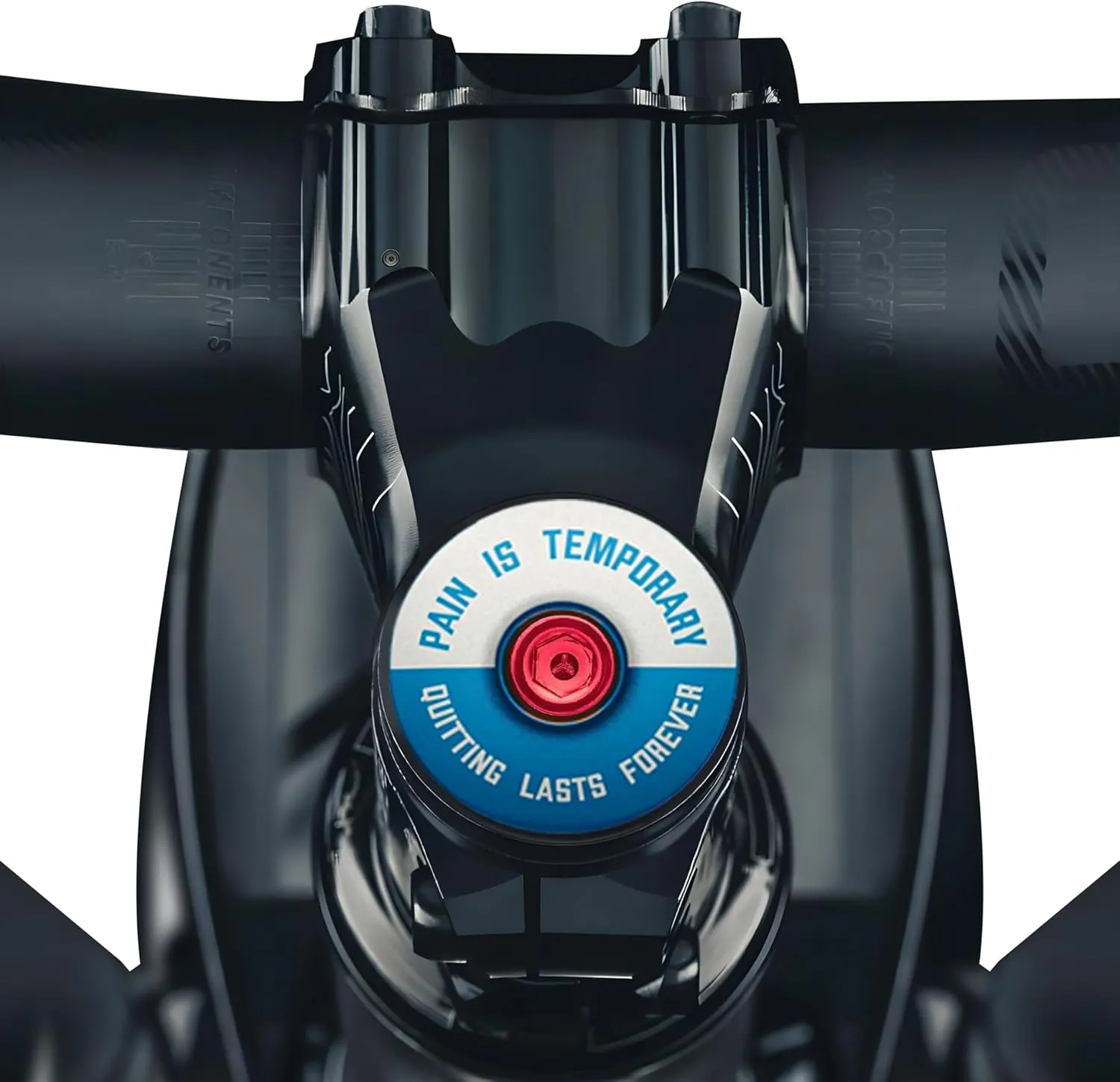 DISPATCH Pain is Temporary, Quitting Lasts Forever Bicycle Headset Cap - Customize Your Bolt - 6061 Aluminum Designed for 1 1/8" Steerer Tubes - Easy Installation & Durable Engraving or UV Printing