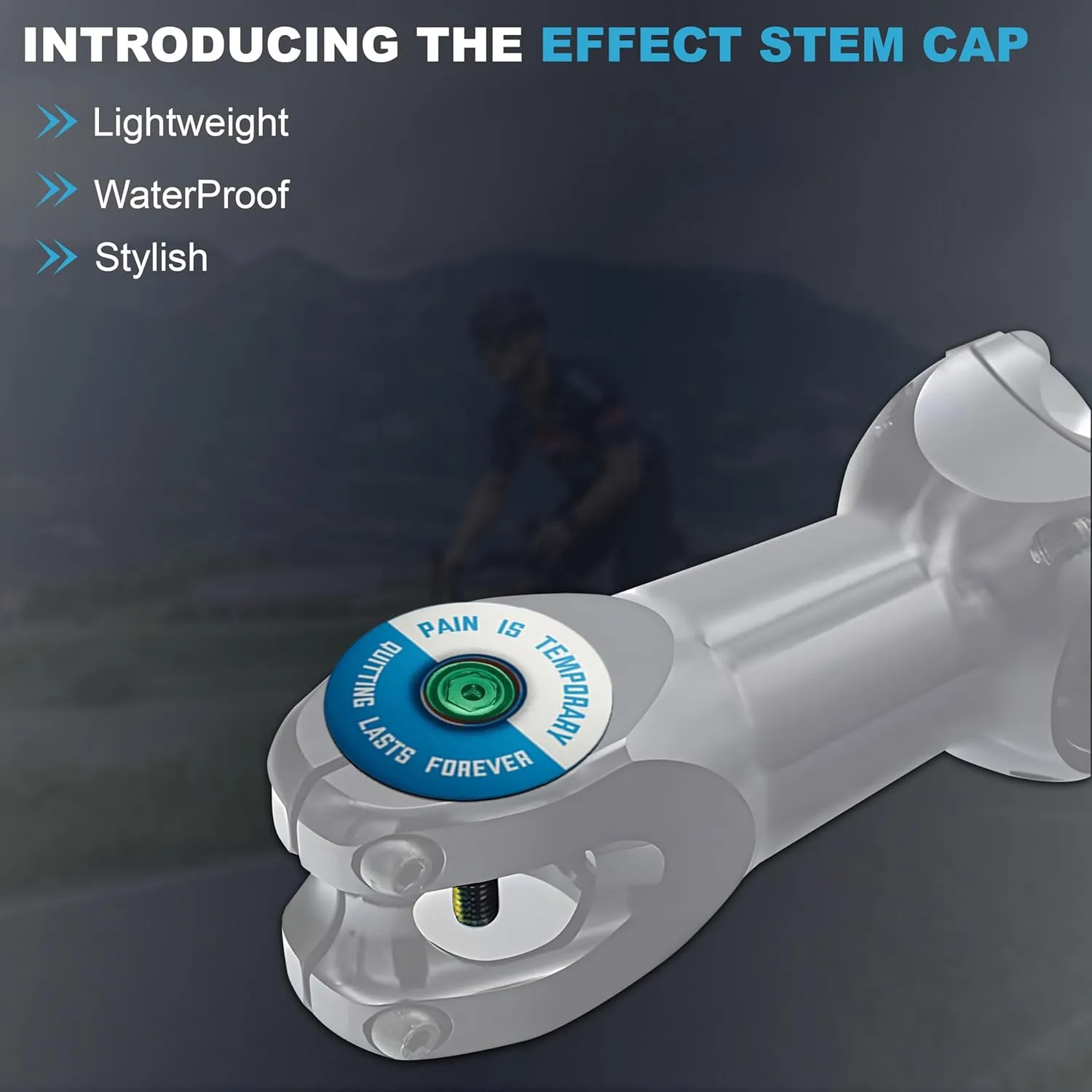 DISPATCH Pain is Temporary, Quitting Lasts Forever Bicycle Headset Cap - Customize Your Bolt - 6061 Aluminum Designed for 1 1/8" Steerer Tubes - Easy Installation & Durable Engraving or UV Printing