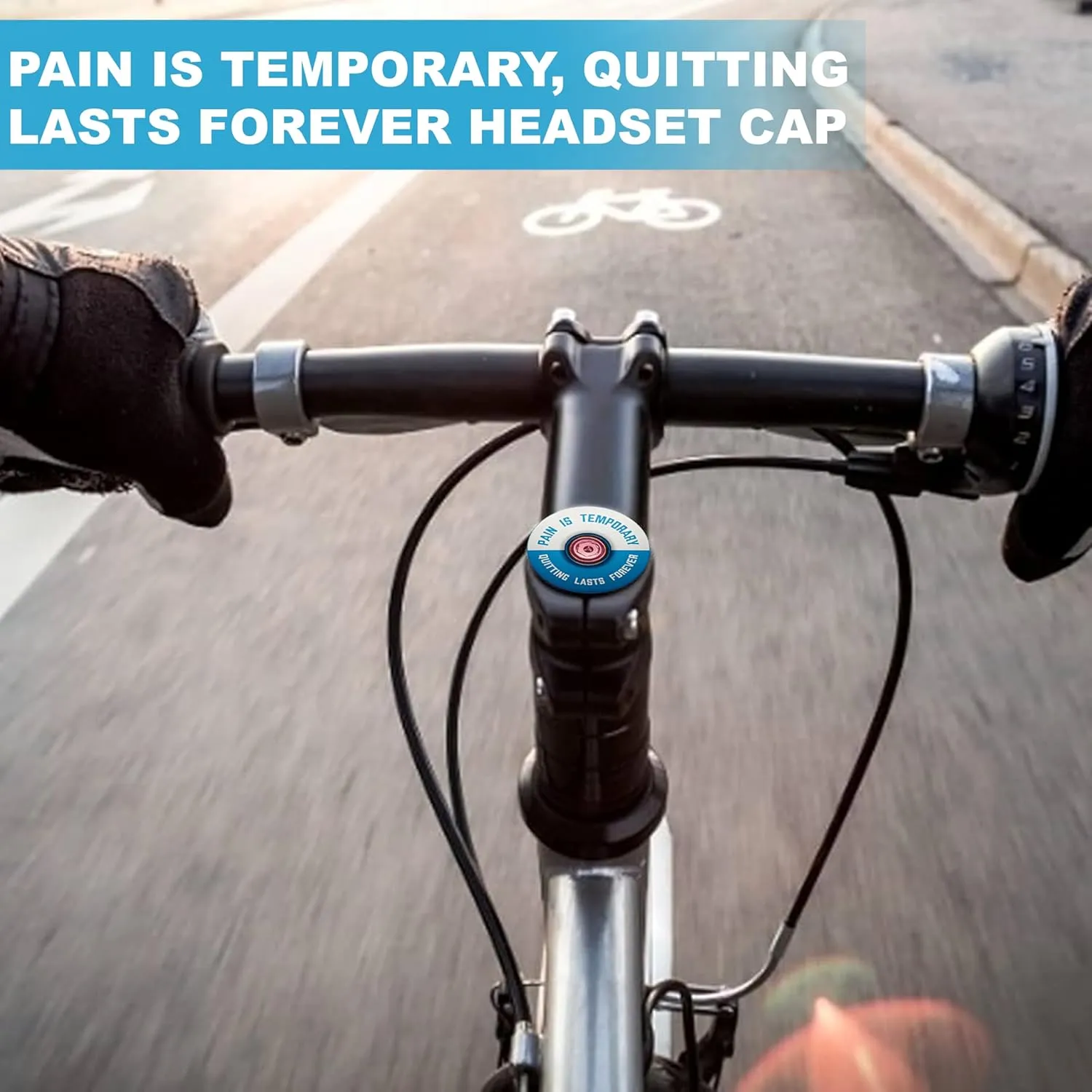 DISPATCH Pain is Temporary, Quitting Lasts Forever Bicycle Headset Cap - Customize Your Bolt - 6061 Aluminum Designed for 1 1/8" Steerer Tubes - Easy Installation & Durable Engraving or UV Printing