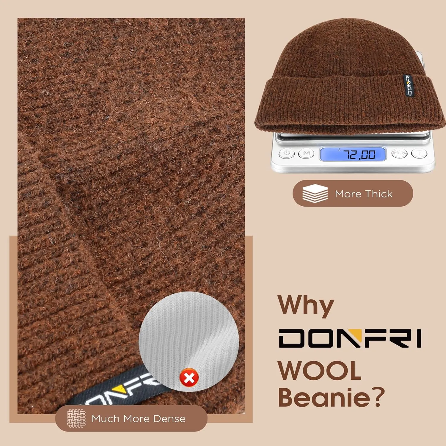 Donfri Wool Winter Beanie Hats Men Women Beanie Super Soft Warm for Winter Skull Knit Beanie Gift