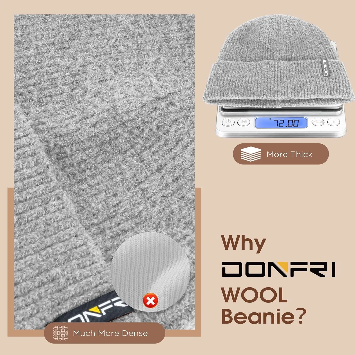 Donfri Wool Winter Beanie Hats Men Women Beanie Super Soft Warm for Winter Skull Knit Beanie Gift