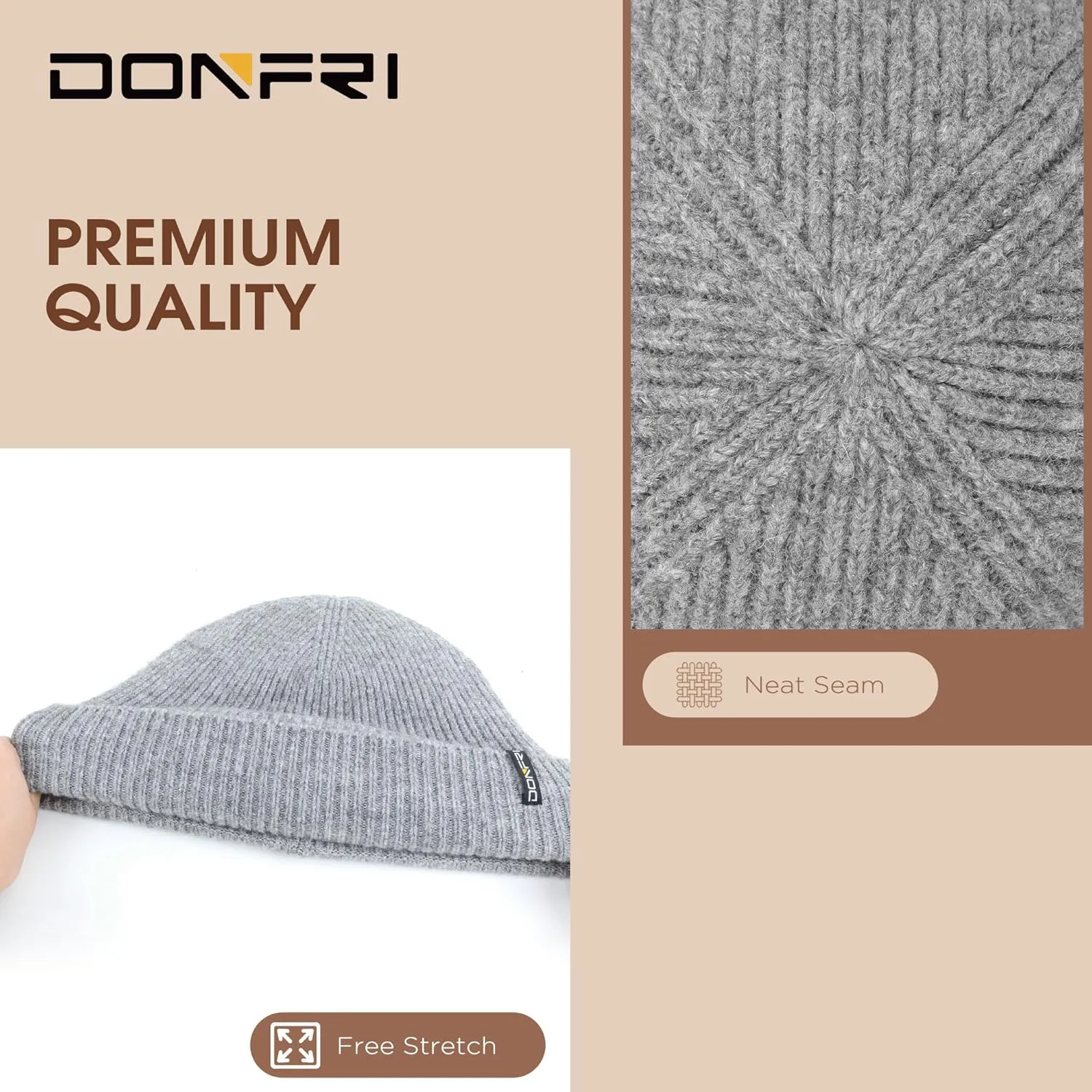 Donfri Wool Winter Beanie Hats Men Women Beanie Super Soft Warm for Winter Skull Knit Beanie Gift