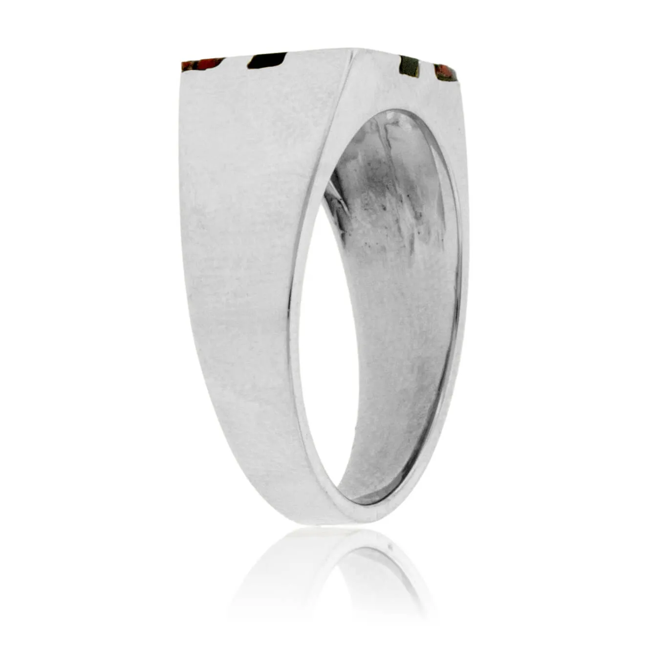 Double Inlay Dinosaur Bone & Onyx Ring