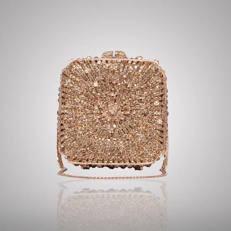 Elegant Beige Swarovski Crystal Clutch | C910
