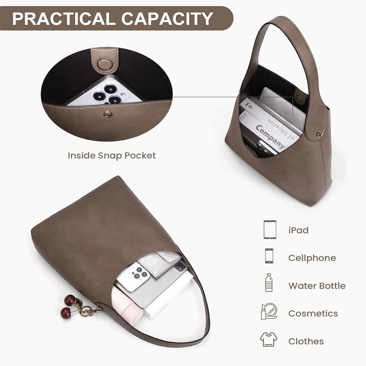 Faux Suede Hobo Bags Vegan Leather Shoulder Bag Tote for Women Medium Slouchy Designer Handbags Purses Fall Fashion
