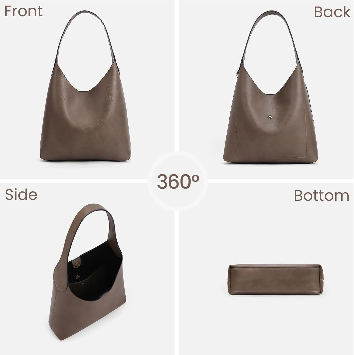 Faux Suede Hobo Bags Vegan Leather Shoulder Bag Tote for Women Medium Slouchy Designer Handbags Purses Fall Fashion