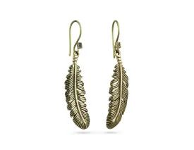 Feather Earrings - Bronze