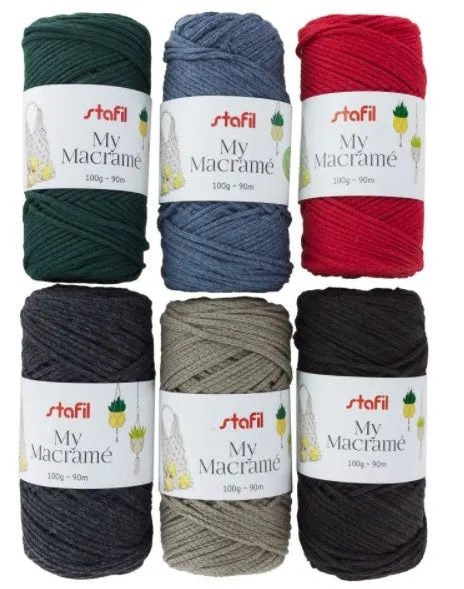 Fil MY MACRAME 2 mm 100 g 15 couleurs.