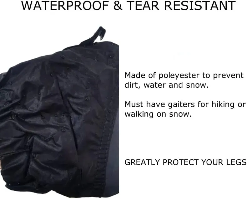 Gators for Hiking Boots and Shoes Waterproof Adjustable Lightweight Leg Gaiters for Men Women Gaiters for Snowshoeing