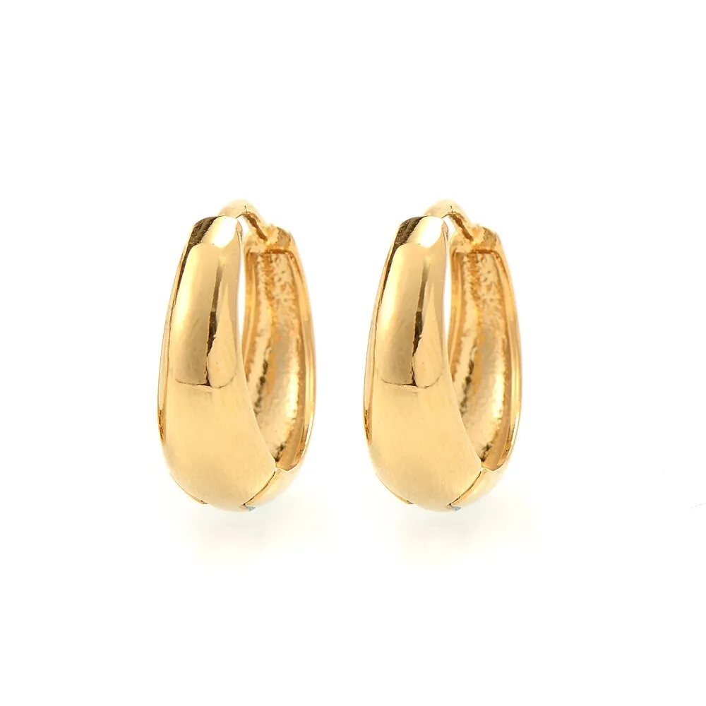 Gold Color Hoop Earrings for Women  Simple Round Circle Huggies Ear Rings