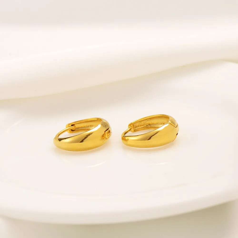 Gold Color Hoop Earrings for Women  Simple Round Circle Huggies Ear Rings