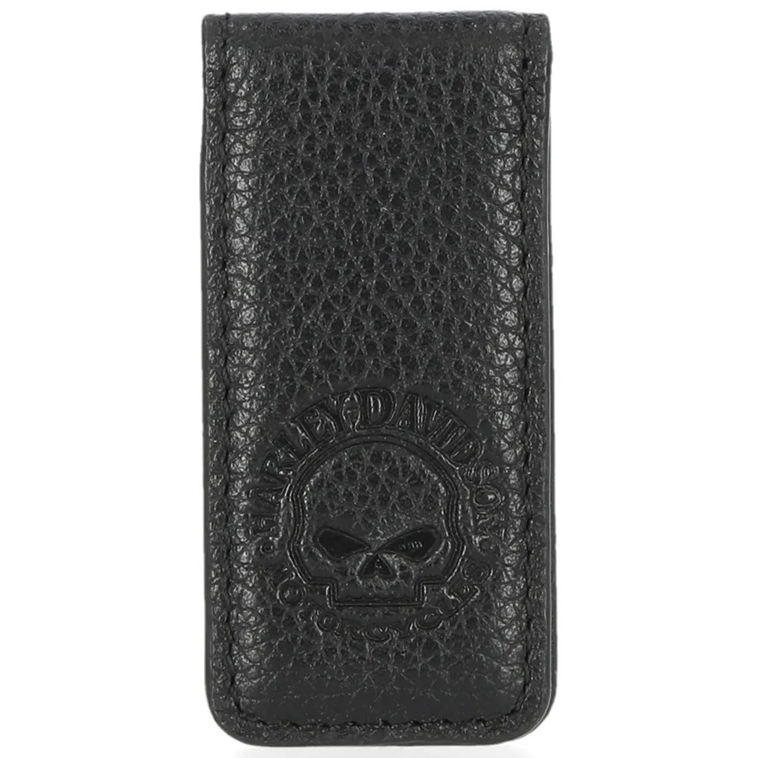 Harley-Davidson Men's Willie G Skull Leather Magnetic Money Clip, Black MAU-802-08
