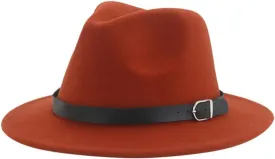 Hdhdeueh Women Fedoras Hats Solid Panama Jazz Caps Belt Dress Formal Outdoor