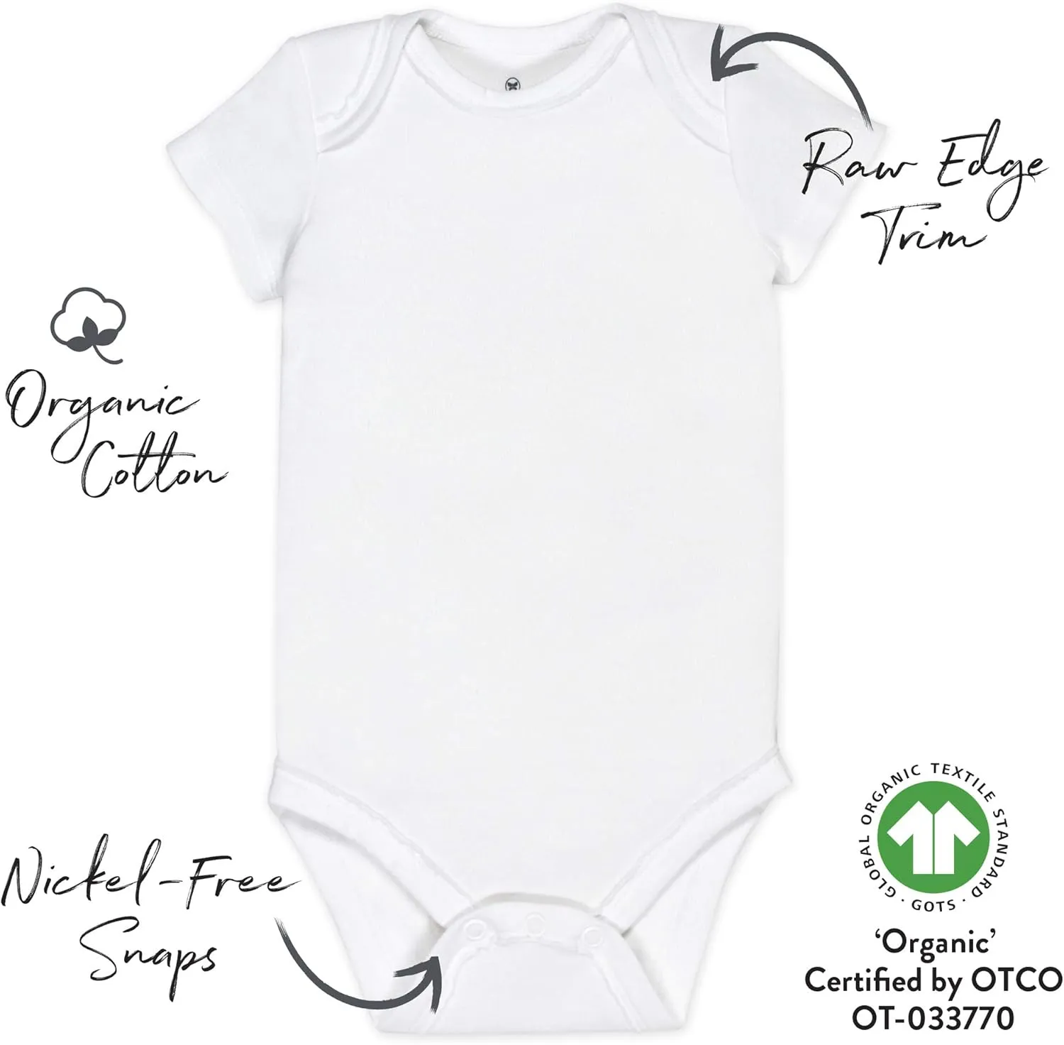 HonestBaby 5-pack Short Sleeve Bodysuits One-piece 100% Organic Cotton for Infant Baby Boys