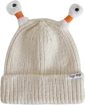 Honganda Funny Beanie Hat for Women, Glowing Monster Knitted Hat with Retractable Tentacles, Warm Winter Hat Gift for Adult
