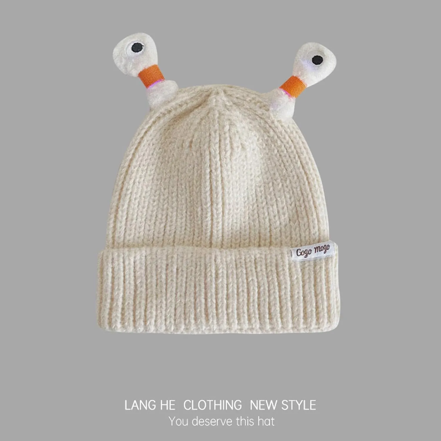 Honganda Funny Beanie Hat for Women, Glowing Monster Knitted Hat with Retractable Tentacles, Warm Winter Hat Gift for Adult
