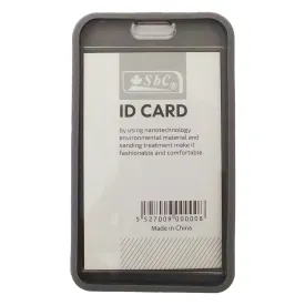 ID Card Holder With Rubber Back Gray