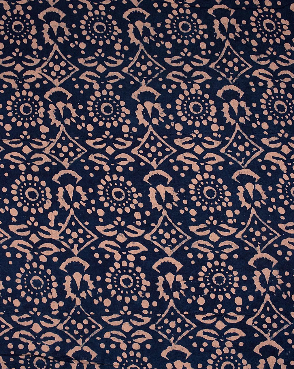 Indigo Hand Block Moss Crepe Fabric