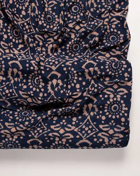 Indigo Hand Block Moss Crepe Fabric