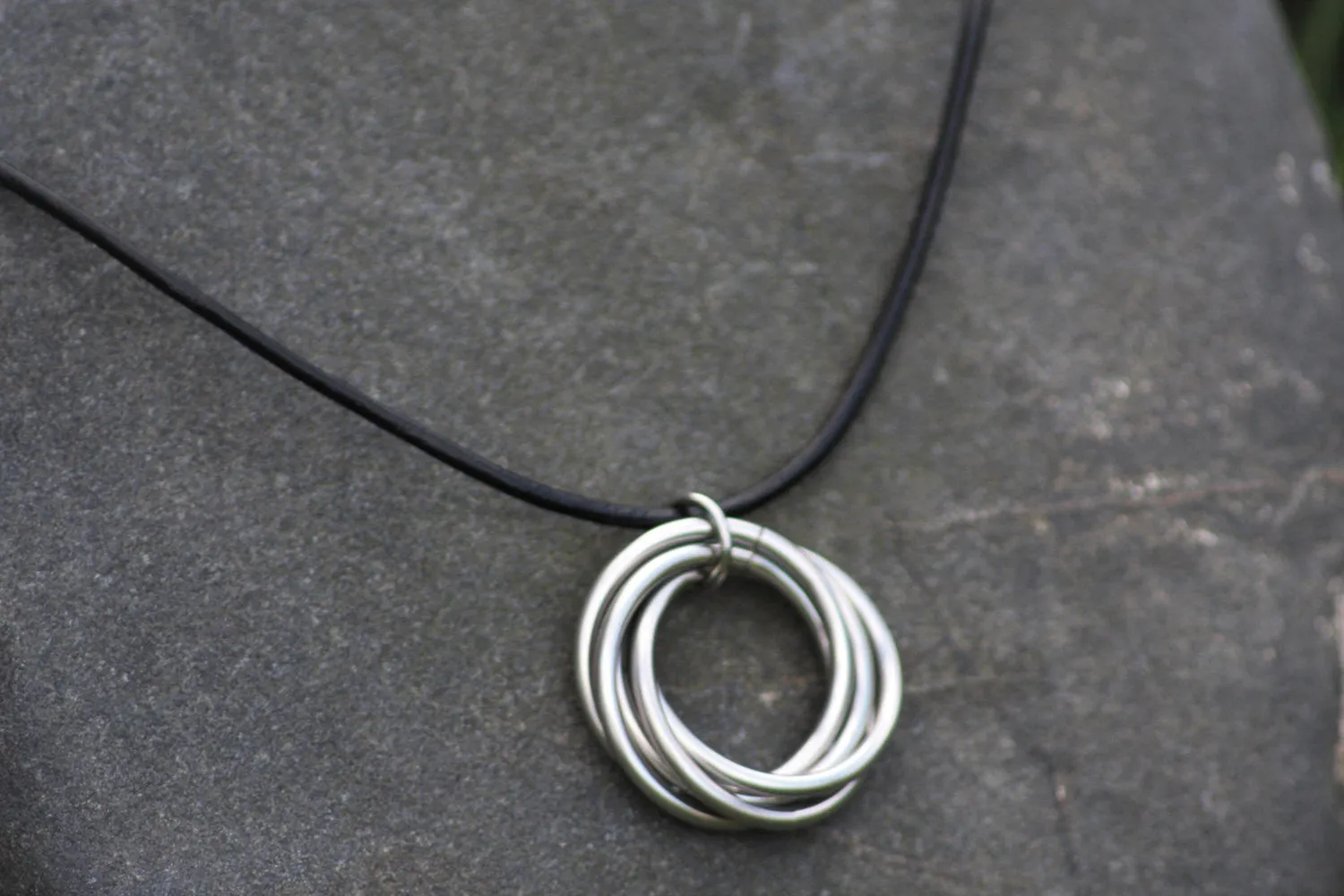 Infinity Möbii® Ring Pendant, Stainless Steel Möbius Rings Necklace, Forever Spiral, Fidget Necklace