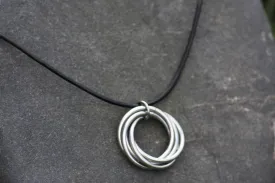 Infinity Möbii® Ring Pendant, Stainless Steel Möbius Rings Necklace, Forever Spiral, Fidget Necklace
