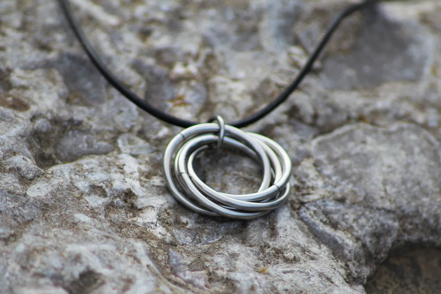 Infinity Möbii® Ring Pendant, Stainless Steel Möbius Rings Necklace, Forever Spiral, Fidget Necklace