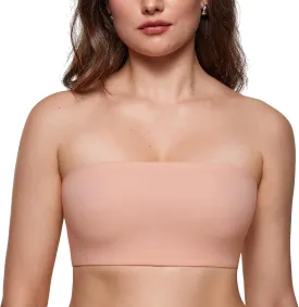 INLYRIC Women's Inbarely Strapless Bandeau Bra Bralette Tube Top Seamless Comfortable Stretchy Non Padded Bras Tops
