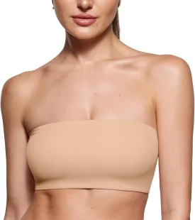 INLYRIC Women's Inbarely Strapless Bandeau Bra Bralette Tube Top Seamless Comfortable Stretchy Non Padded Bras Tops
