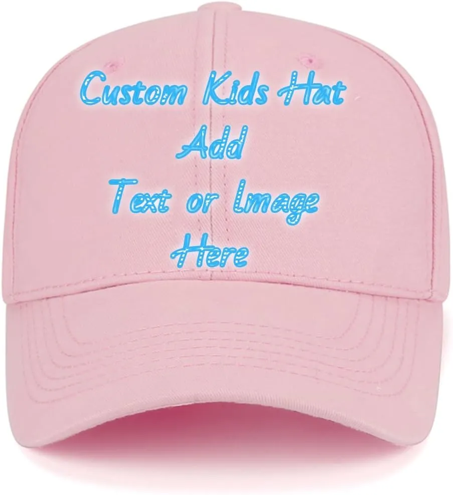 Kids Custom Hat Boys Baseball Cap with Picture Text Personalized Girls Sun-Hat Relaxed Adjustable Performance Cap for Gifts