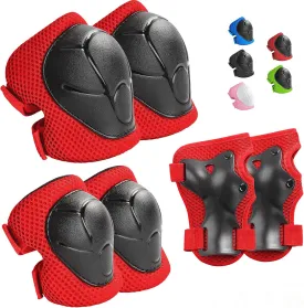 Kids Protective Gear Set Knee Pads for Kids 3-14 Years Toddler Knee and Elbow Pads with Wrist Guards 3 in 1 for Skating Cycling Bike Rollerblading Scooter