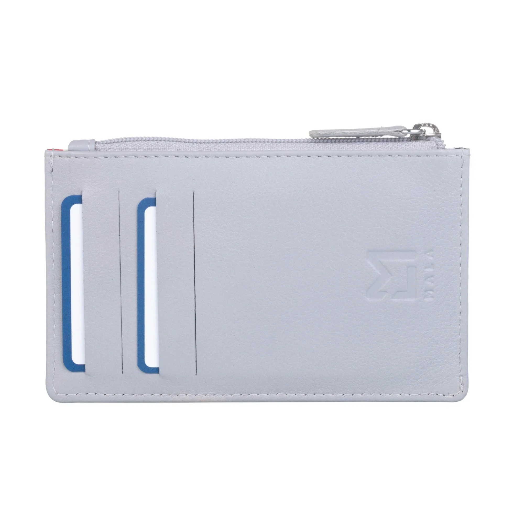 Mala Leather Grey Vinny & Victor Coin and Card Holder