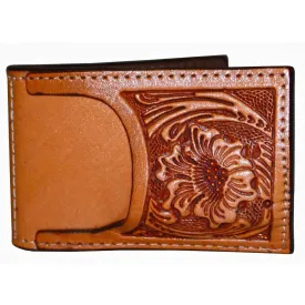 MC03A - Natural Tooled Pocket Money Clip