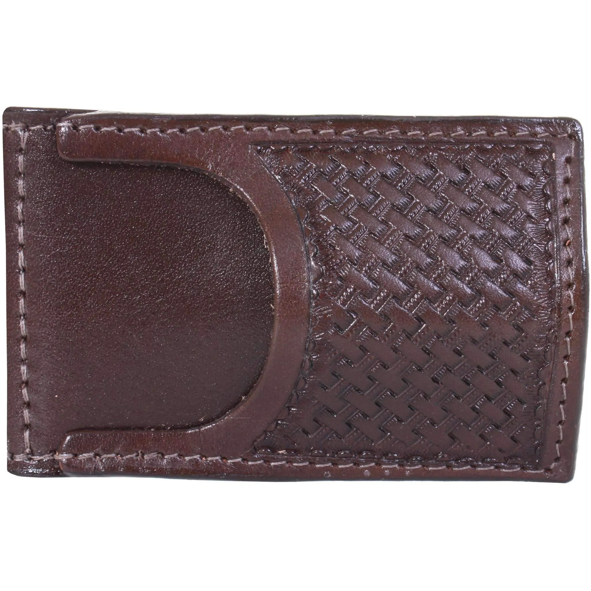 MC108 - Brown Pocket Tooled Money Clip