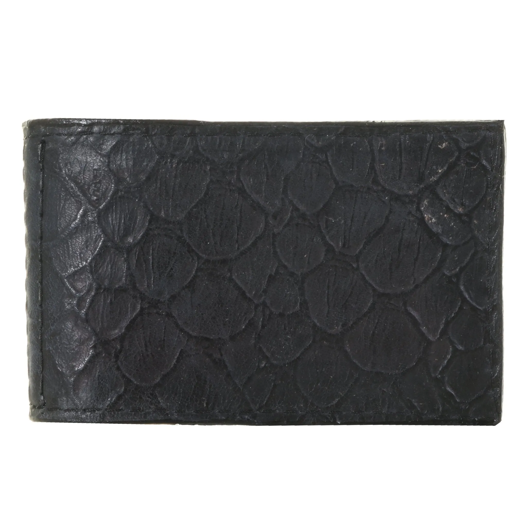 MC134 - Black African Fish Scale Print Money Clip