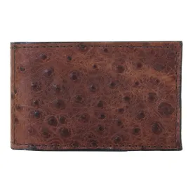 MC147 - Cognac Ostrich Print Money Clip