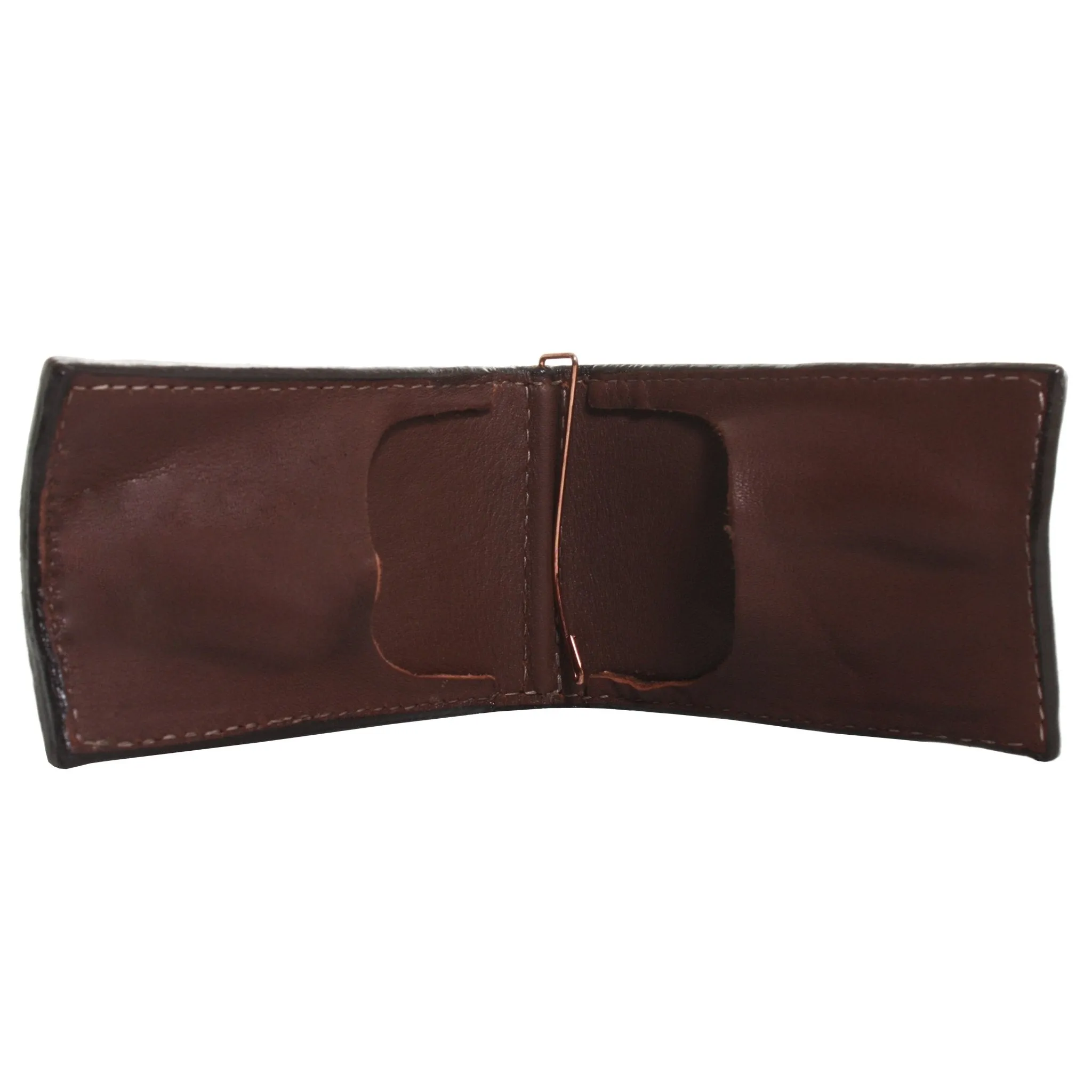 MC147 - Cognac Ostrich Print Money Clip