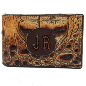 MC154C - Savannah Hornback Gator Print Money Clip w/ Initials