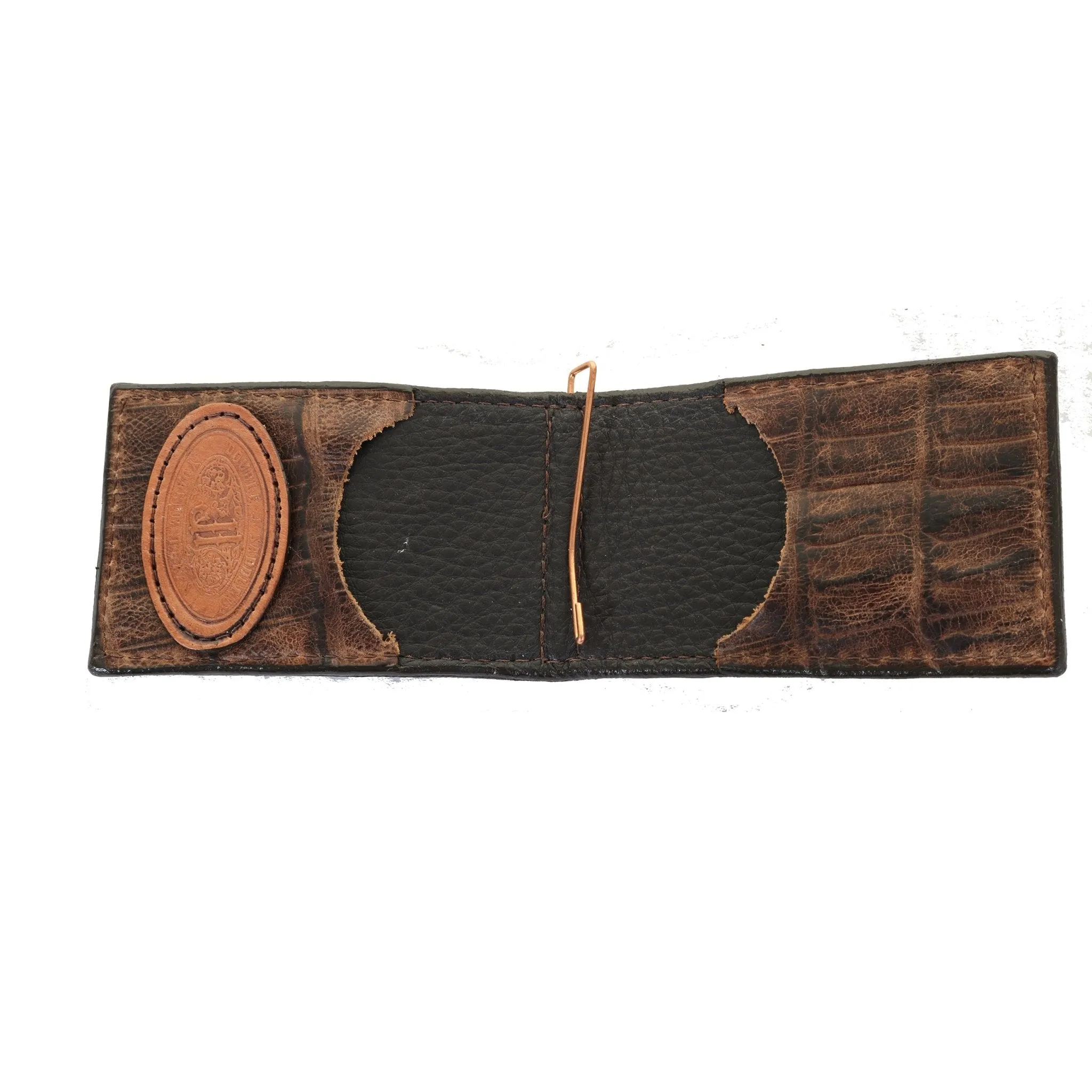 MC170- Brown Knife Tail Gator Money Clip
