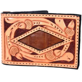 MC87 - Hand-Tooled Inlayed Money Clip
