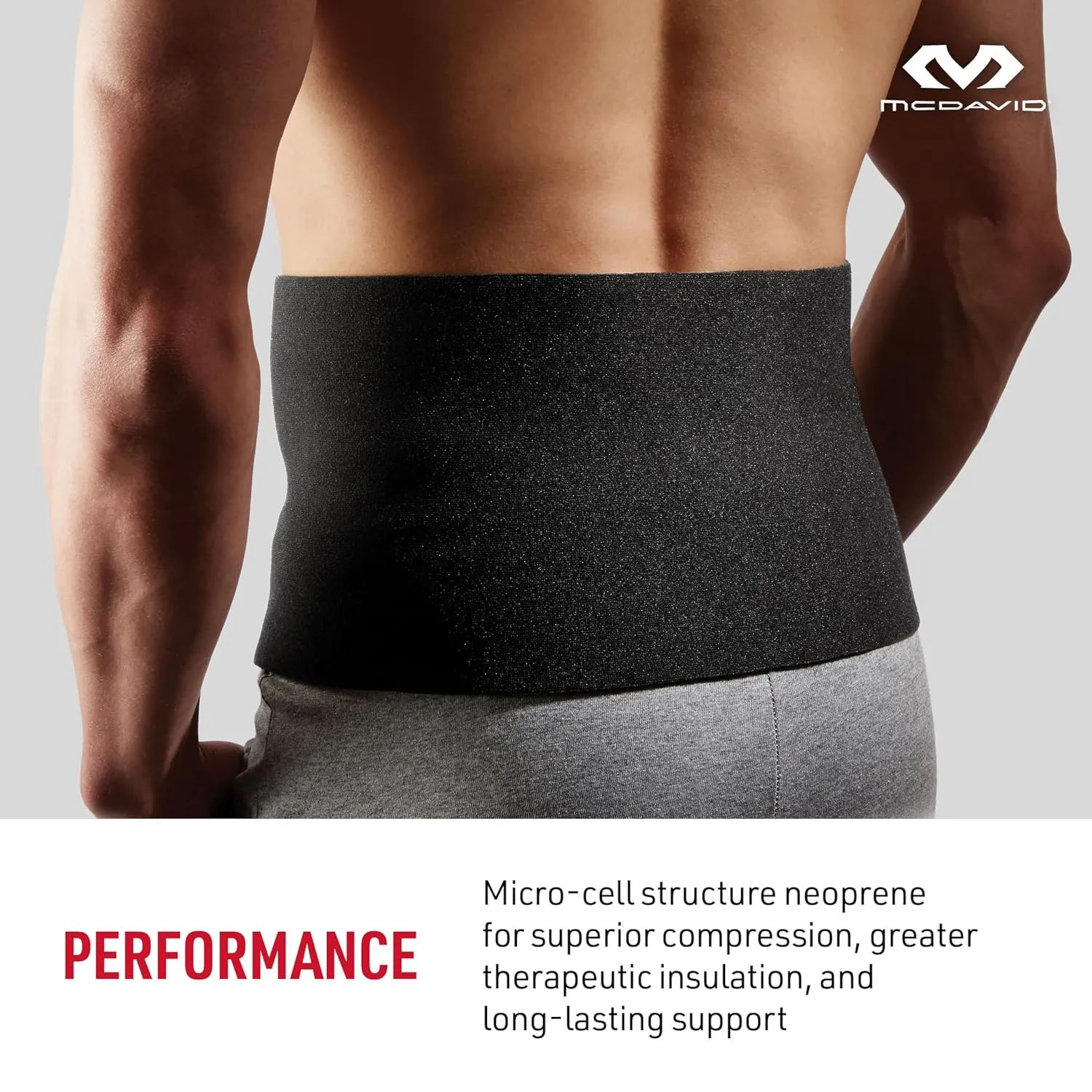 McDavid Sweat Band & Waist Trimmer Belt for Men, Back Support, Improves Posture During Workouts, Waist Trainer For Men