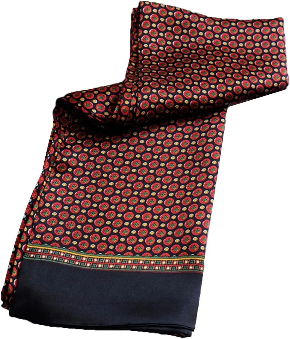 Men's 100 Silk Scarf Double Layers Fashion Neckerchief Formal Casual