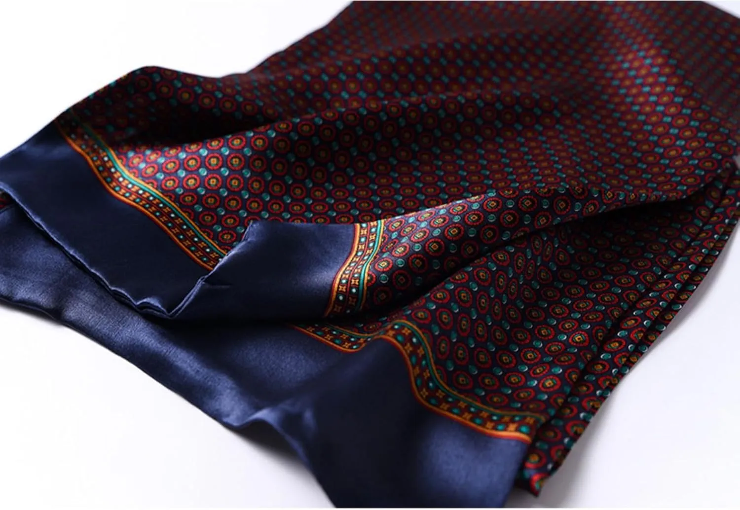 Men's 100 Silk Scarf Double Layers Fashion Neckerchief Formal Casual