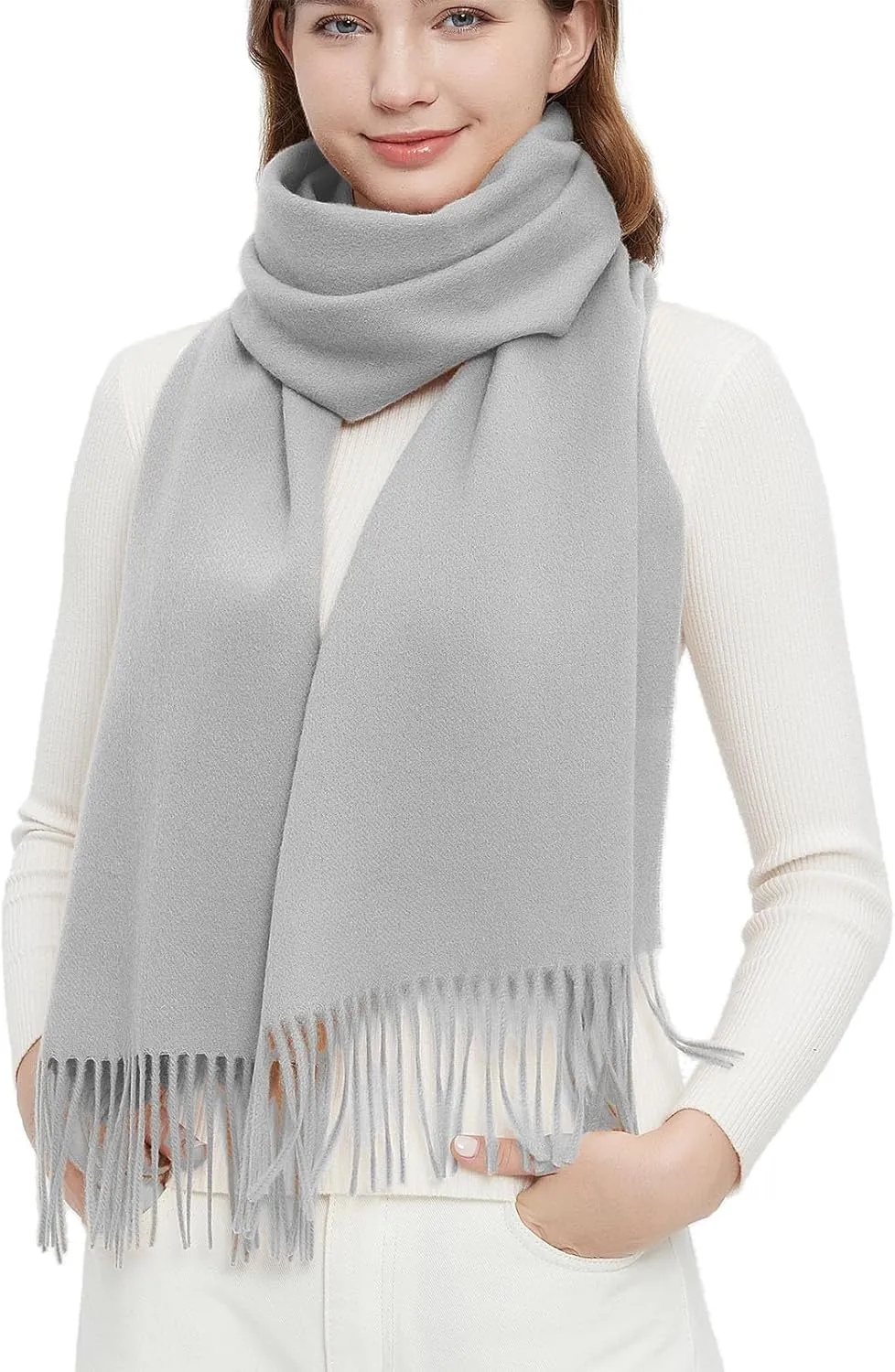 Novawo Wool Scarf Soft Warm Winter Scarves Wraps for Women and Unisex