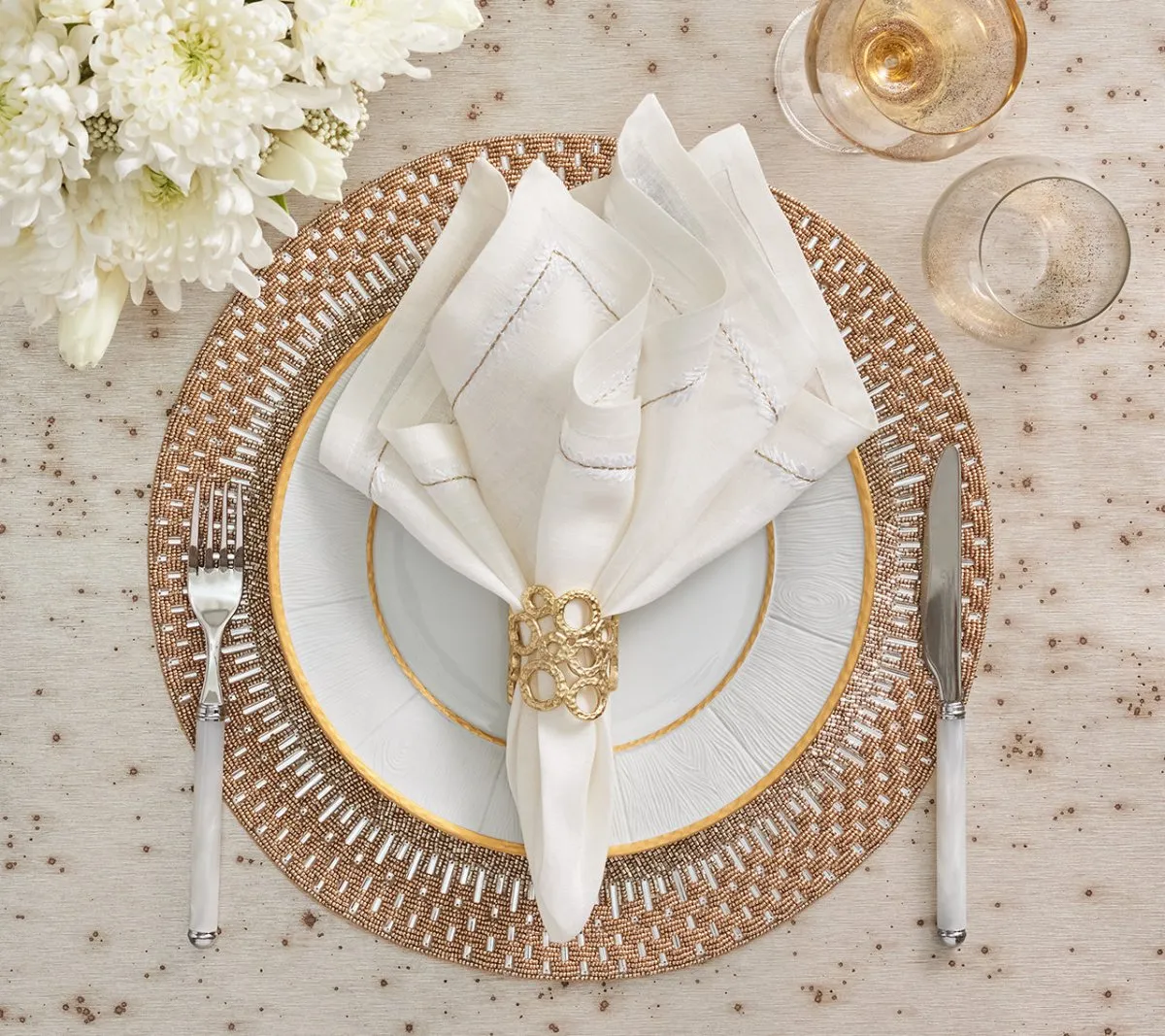 Orbit Napkin Ring in Gold, Set of 4