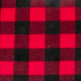 PLAID Bonded to Chenille - Buffalo plaid - Red