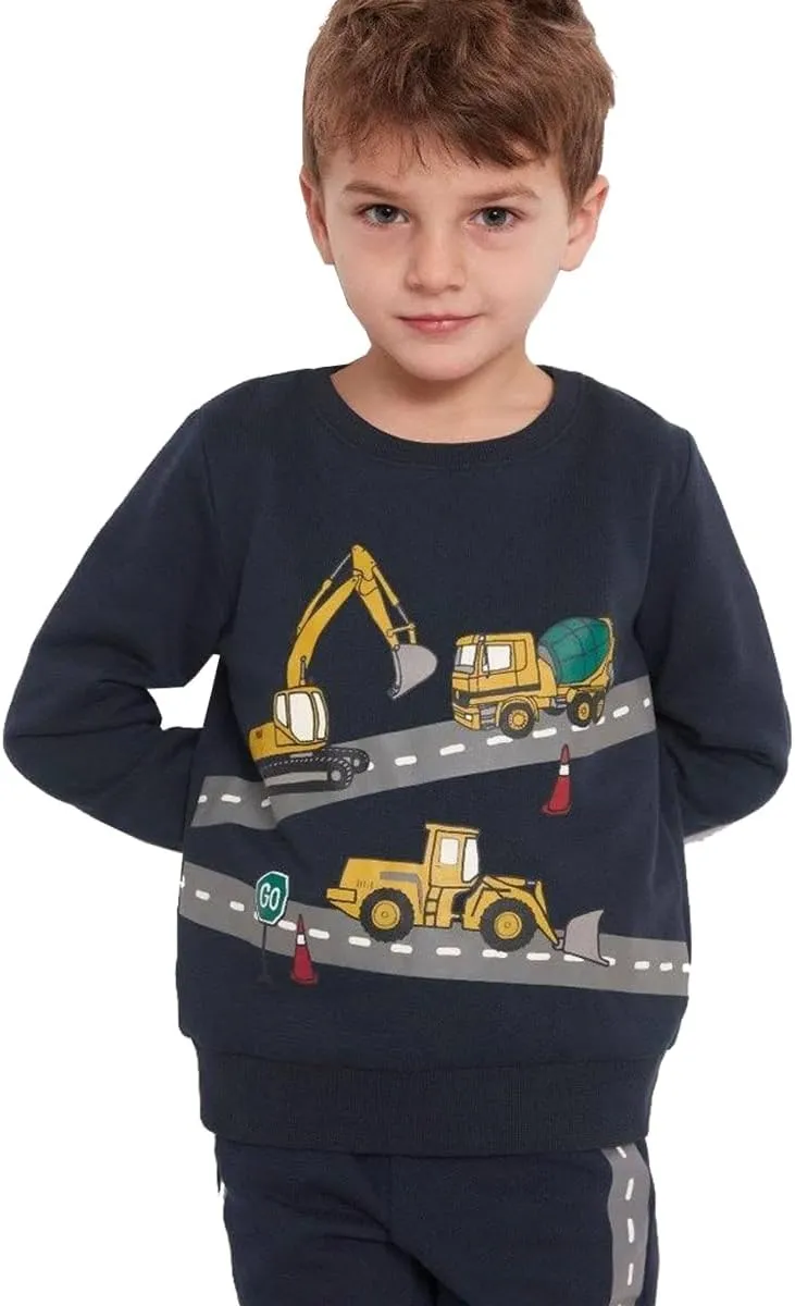 Popshion Toddler Boys Sweatshirt Cotton Lightweight Kids Winter Warm Sweater Crewneck Pullover Tops