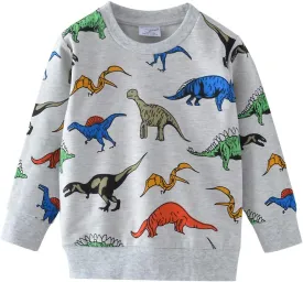 Popshion Toddler Boys Sweatshirt Cotton Lightweight Kids Winter Warm Sweater Crewneck Pullover Tops